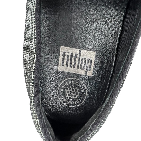Fitflop Black Superskate Houndstooth Slip-On Loafers Size 7.5 Women’s - Picture 2 of 9